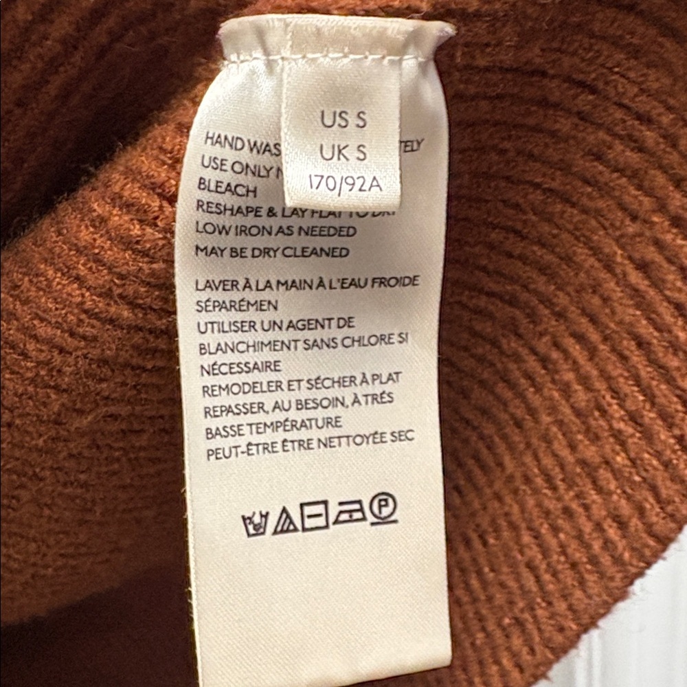 Free People Softly Structured Tunic Sweater Size Small Oversized Turtleneck - Picture 5 of 7